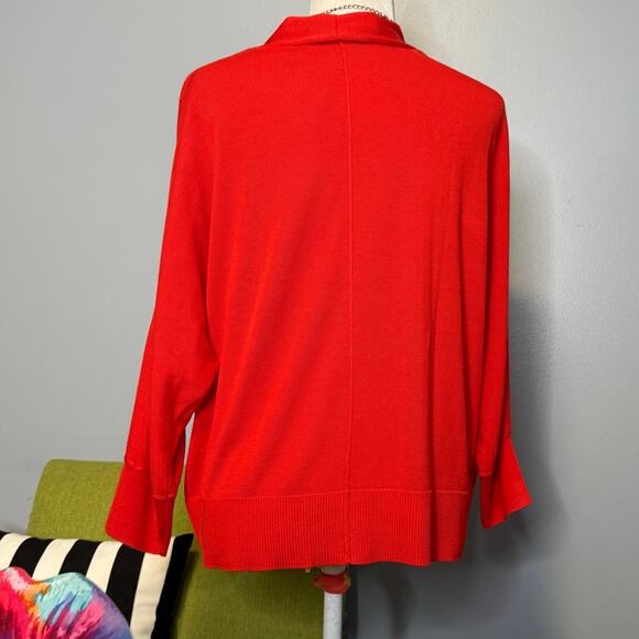 LOFT Red Knit Open Cardigan Sweater NEW XL - Picture 6 of 6
